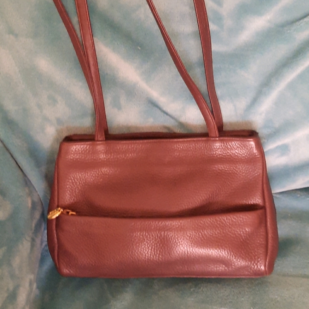 Dark brown leather purse